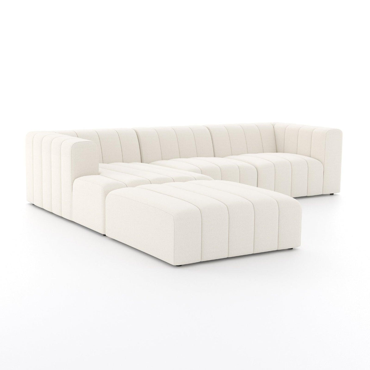 Four Hands Langham Channeled 3 Pc Sectional With Ottoman