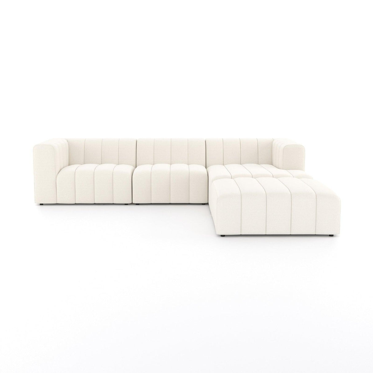 Four Hands Langham Channeled 3 Pc Sectional With Ottoman
