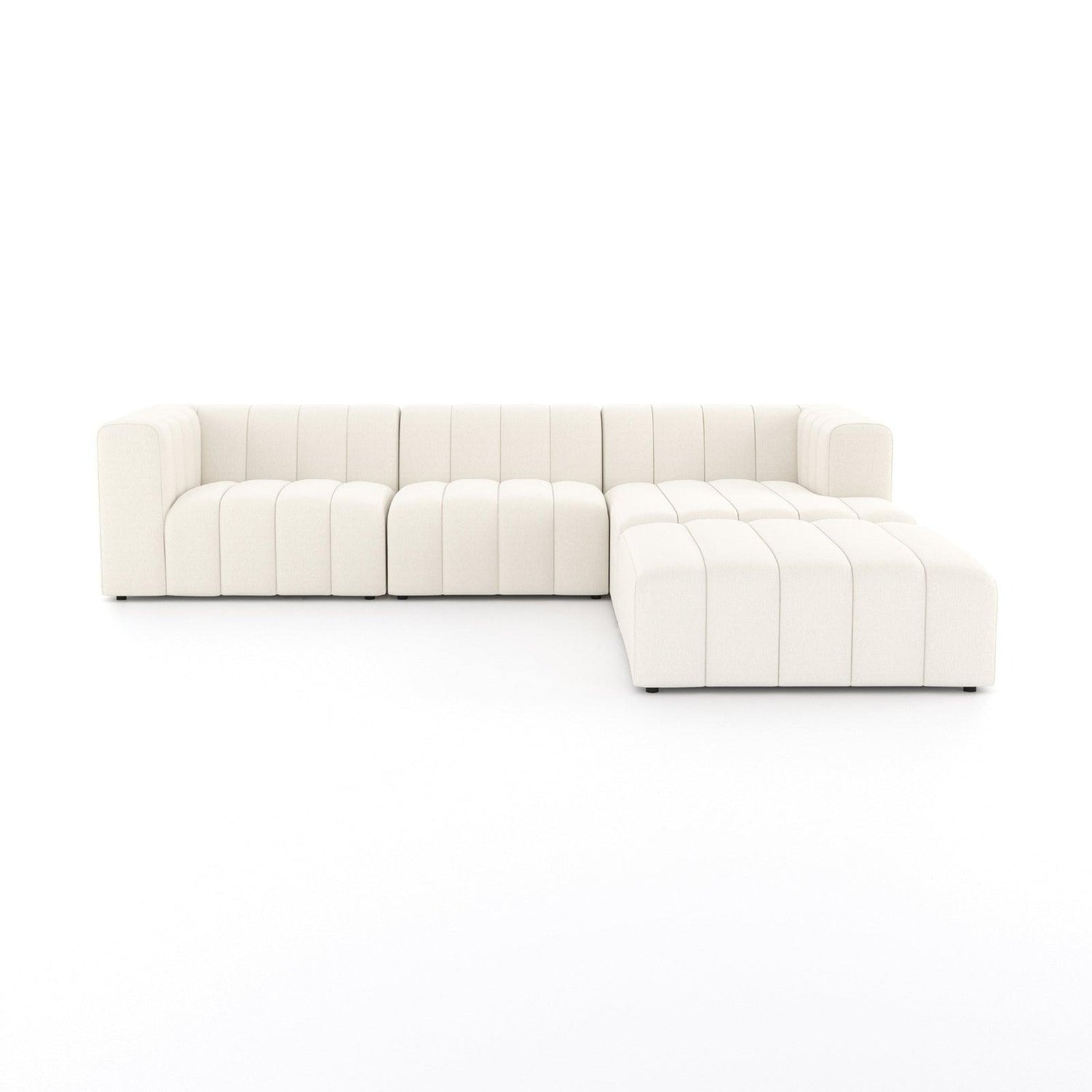 Four Hands Langham Channeled 3 Pc Sectional With Ottoman