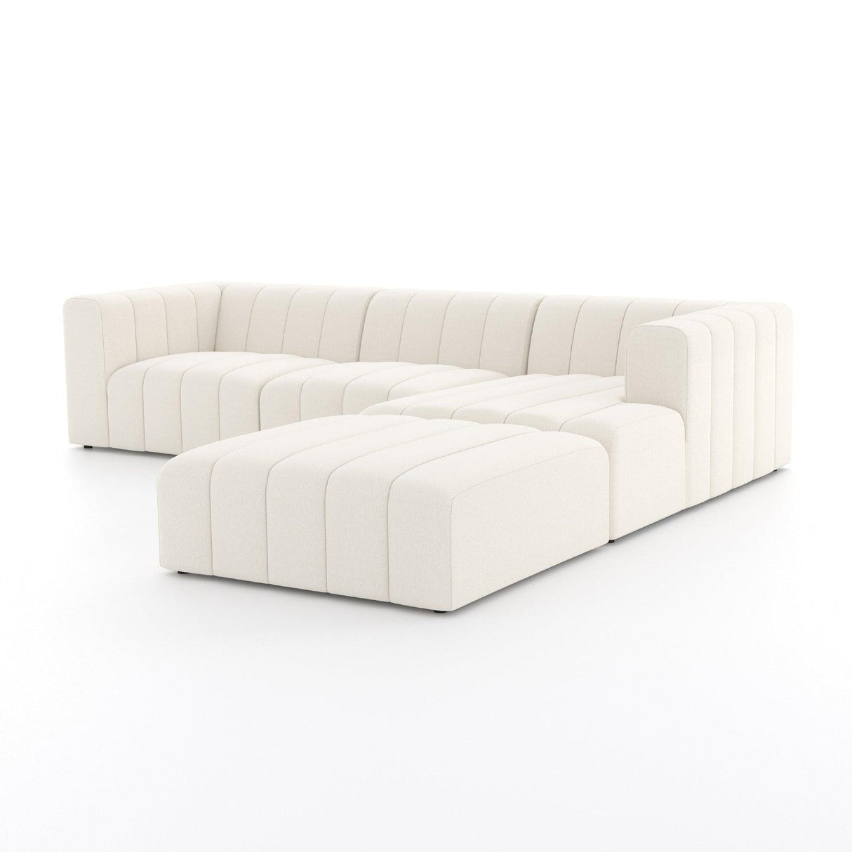 Four Hands Langham Channeled 3 Pc Sectional With Ottoman