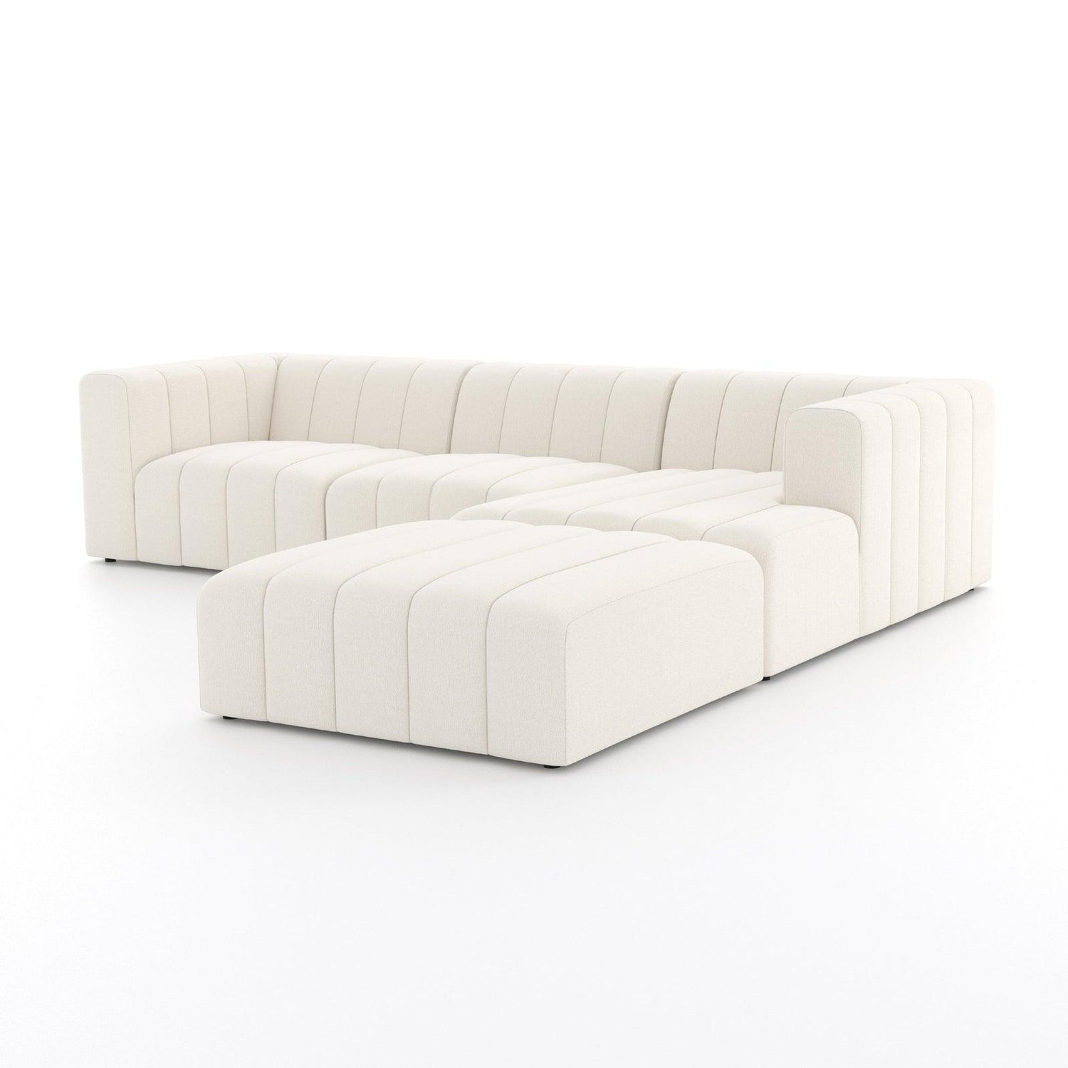 Four Hands Langham Channeled 3 Pc Sectional With Ottoman