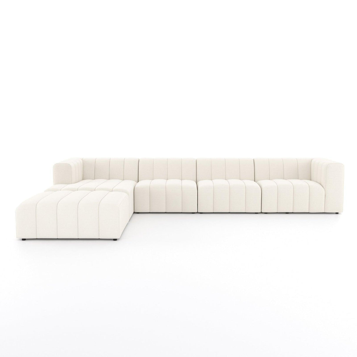 Four Hands Langham Channeled 4 Pc Sectional With Ottoman