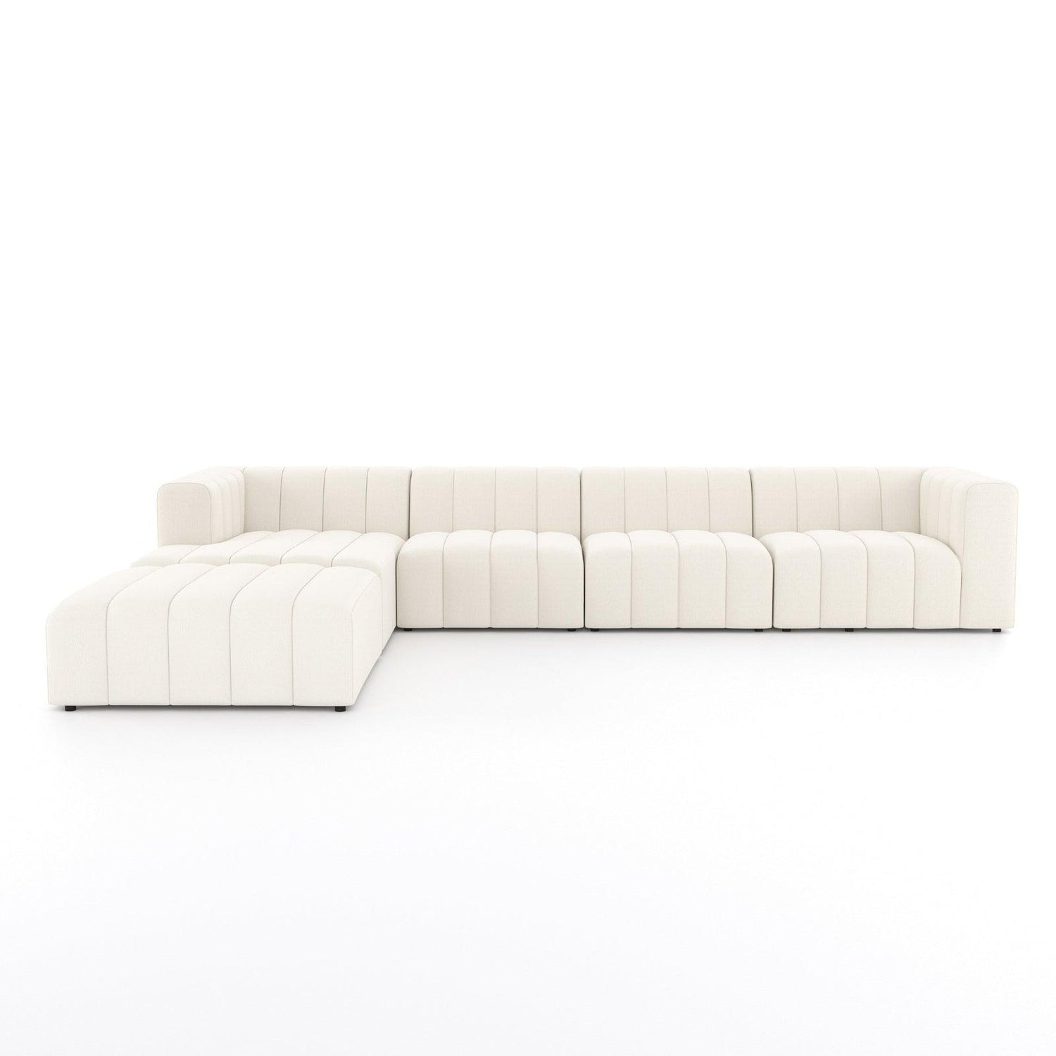 Four Hands Langham Channeled 4 Pc Sectional With Ottoman