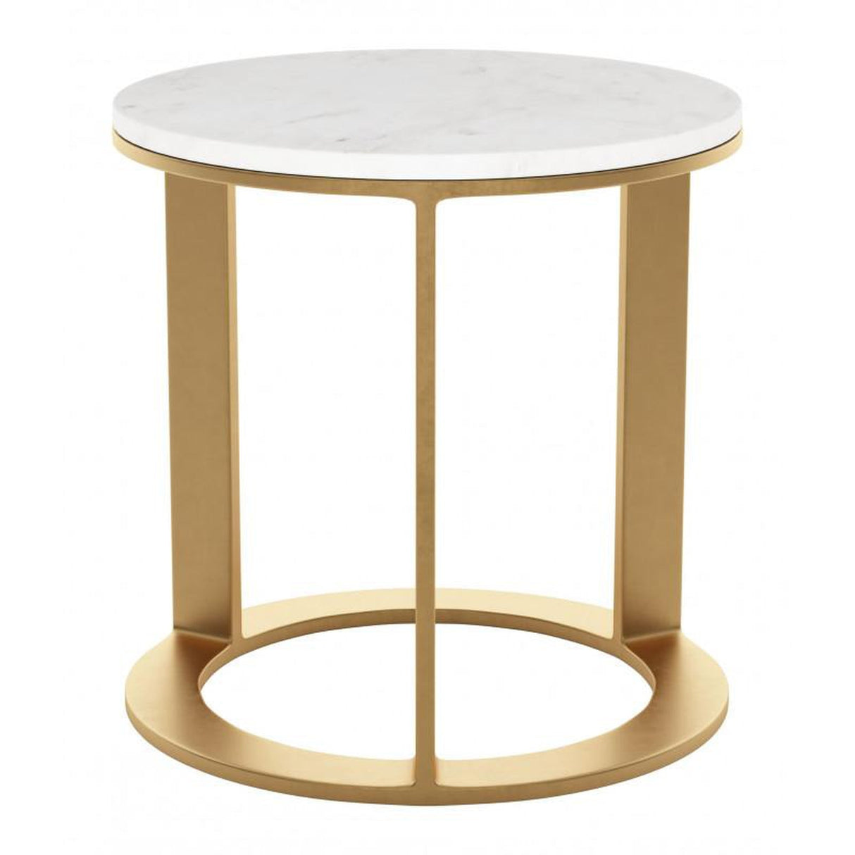 Zuo Helena Side Table White & Gold