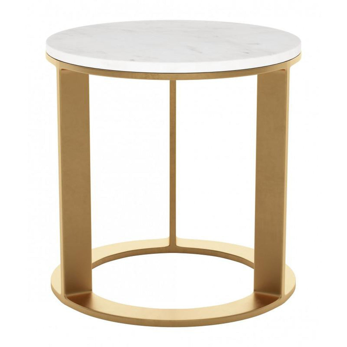 Zuo Helena Side Table White & Gold