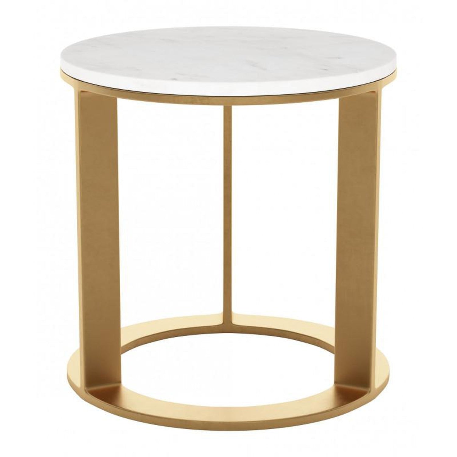 Zuo Helena Side Table White & Gold