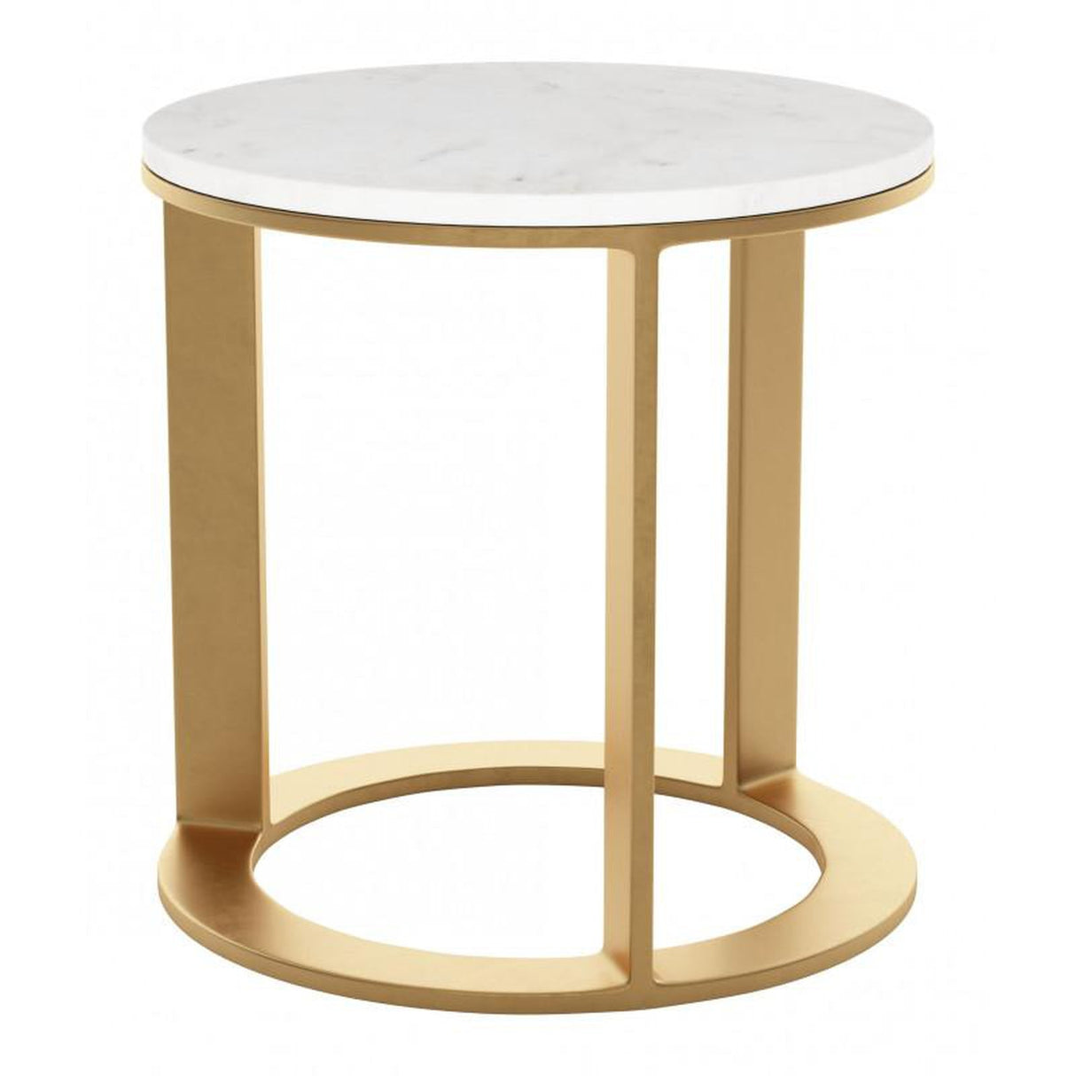 Zuo Helena Side Table White & Gold