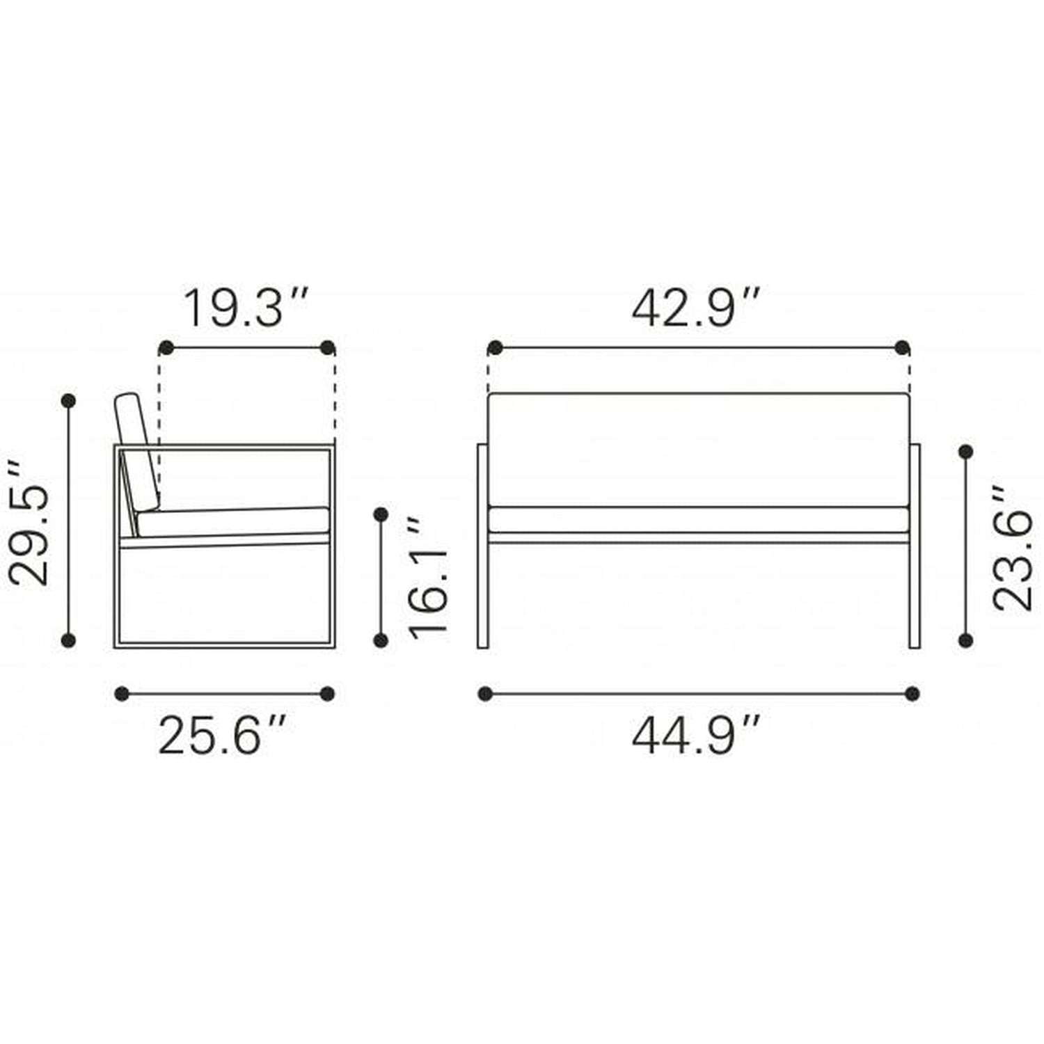 Zuo Claremont Sofa