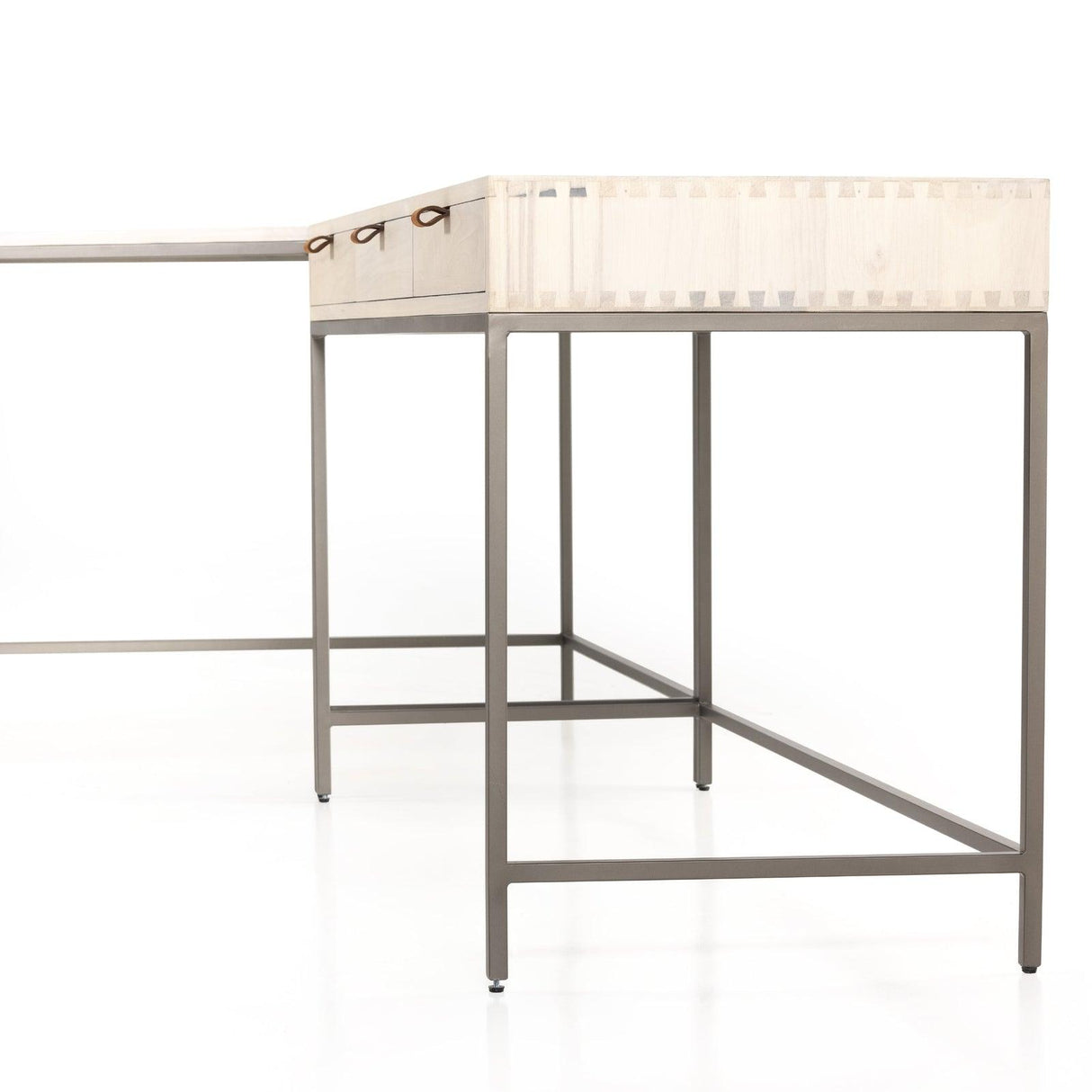 Four Hands Trey L-Shaped Desk System With Filing Cabinet