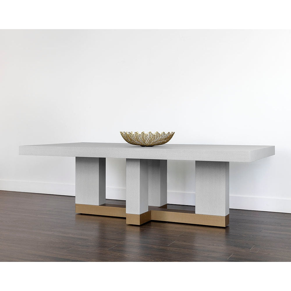 Greco Dining Table - Gauntlet Grey - 94.5" - Home Elegance USA