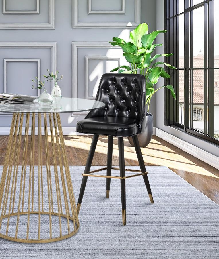 Meridian Furniture - Portnoy Faux Leather Counter Stool Set Of 2 In Black - 908Black-C