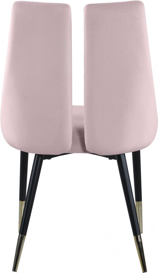 Meridian Furniture - Sleek Velvet Dining Chair Set Of 2 In Pink - 944Pink-C
