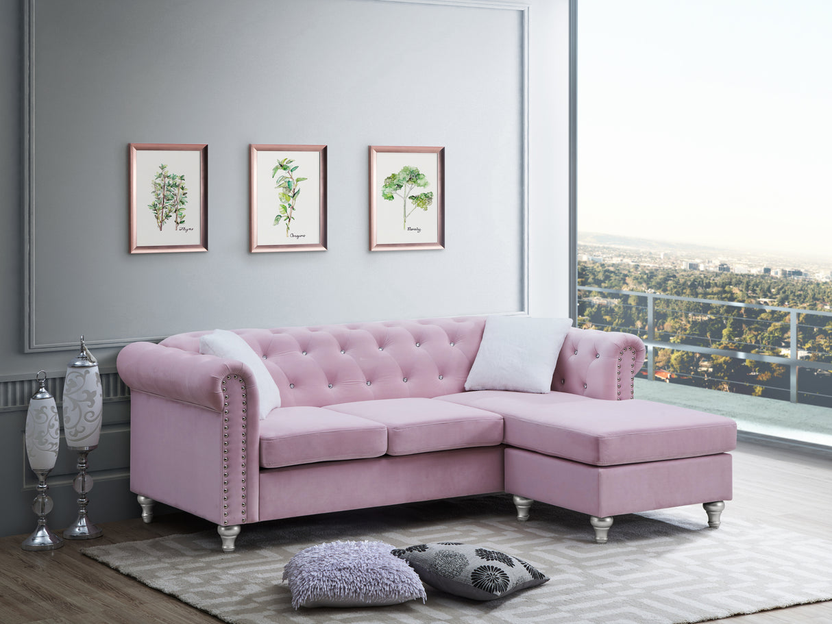 Glory Furniture Raisa G864B-SCH Sofa Chaise , Burgandy - Home Elegance USA
