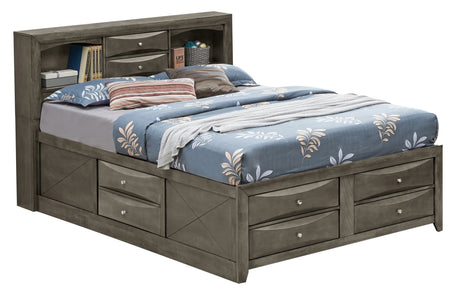 Glory Furniture Marilla G1505G-QSB3 Queen Storage Bed , Gray - Home Elegance USA
