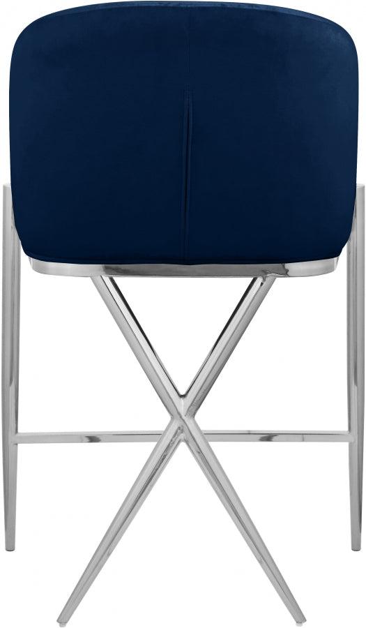 Meridian Furniture - Xavier Counter Stool Set Of 2 In Navy - 866Navy-C