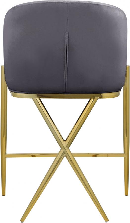 Meridian Furniture - Xavier Counter Stool Set Of 2 In Grey - 867Grey-C