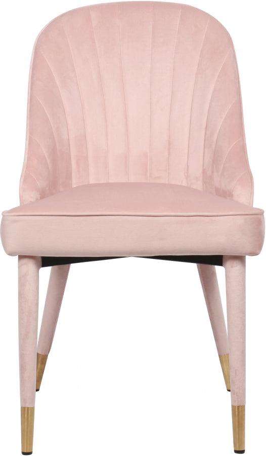 Belle Velvet Dining Chair Set Of 2 In Pink - 811Pink - C | Meridian | Home Elegance USA