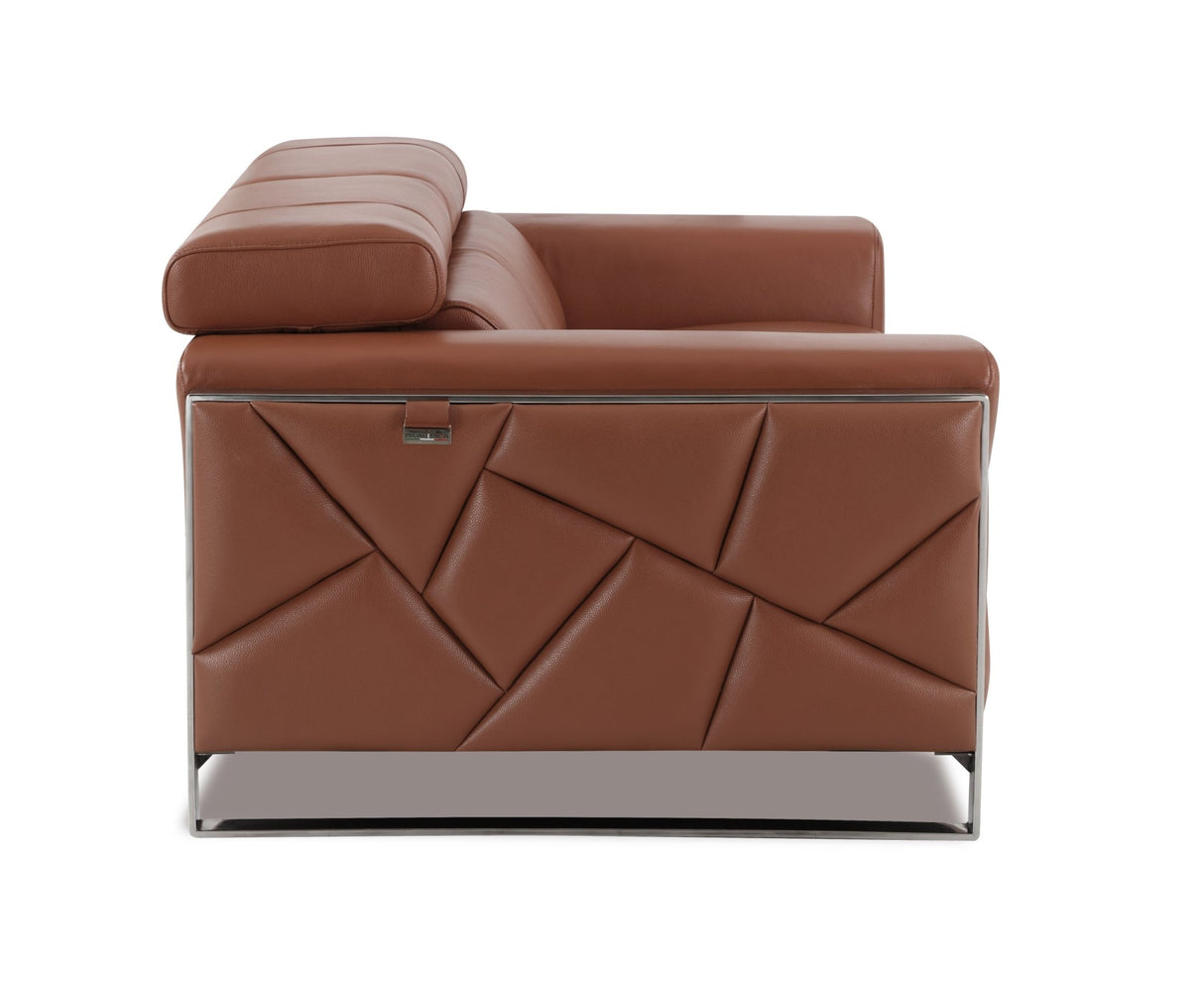 Global United Top Grain Italian Leather  Chair - Home Elegance USA