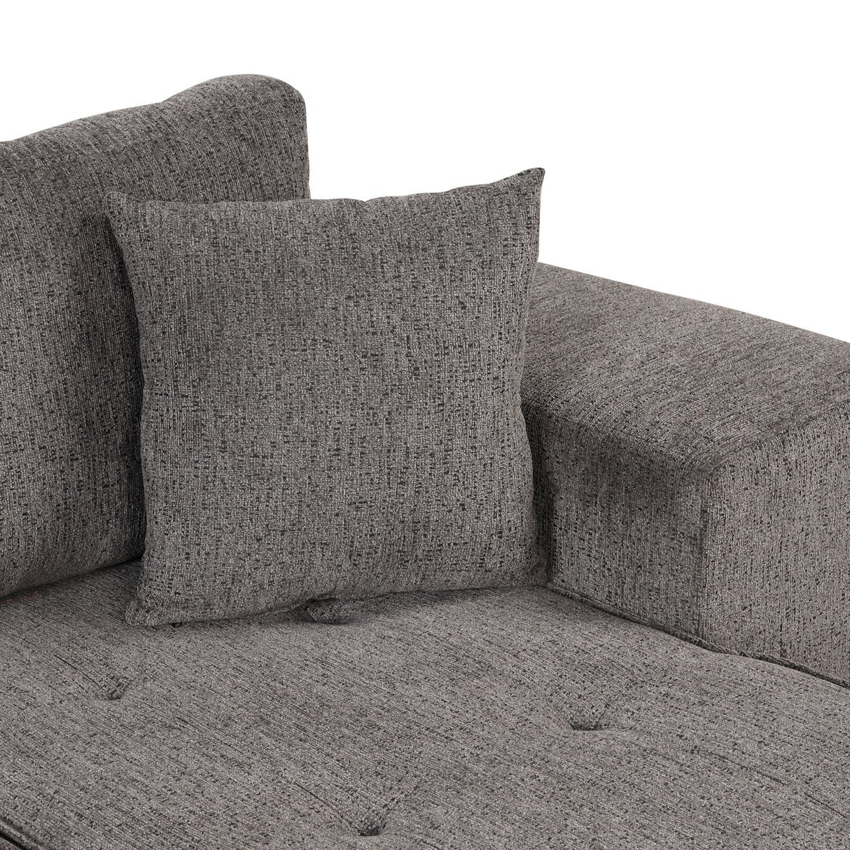 104" Modern L-Shape 3 Seat Reversible Sectional Couch, Pull Out Sleeper Sofa with Storage Chaise and 2 Stools for Living Room Furniture Set,Knox Charcoal (old sku:SG000431AAA) - Home Elegance USA
