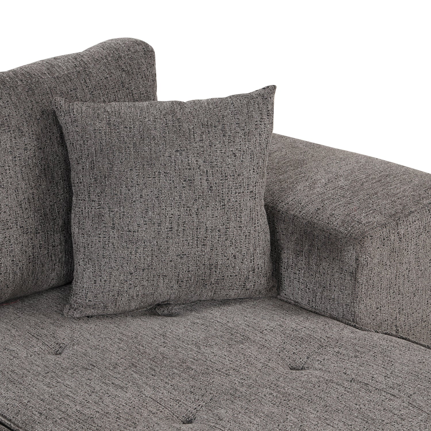 104" Modern L-Shape 3 Seat Reversible Sectional Couch, Pull Out Sleeper Sofa with Storage Chaise and 2 Stools for Living Room Furniture Set,Knox Charcoal (old sku:SG000431AAA) - Home Elegance USA