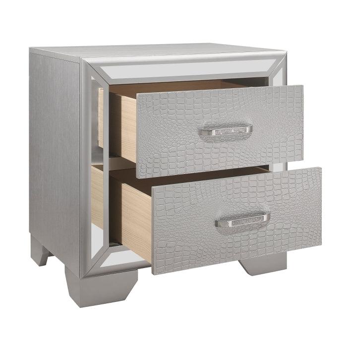 Aveline Night Stand In Silver 1428Sv - 4 | Homelegance | Home Elegance USA