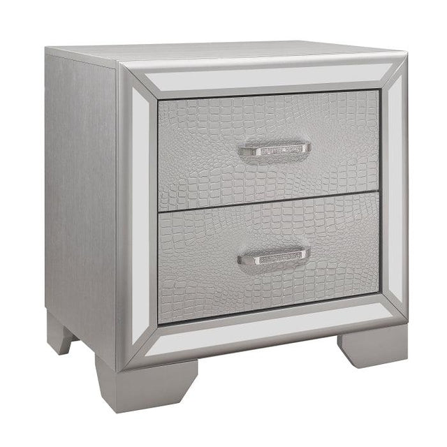 Aveline Night Stand In Silver 1428Sv - 4 | Homelegance | Home Elegance USA
