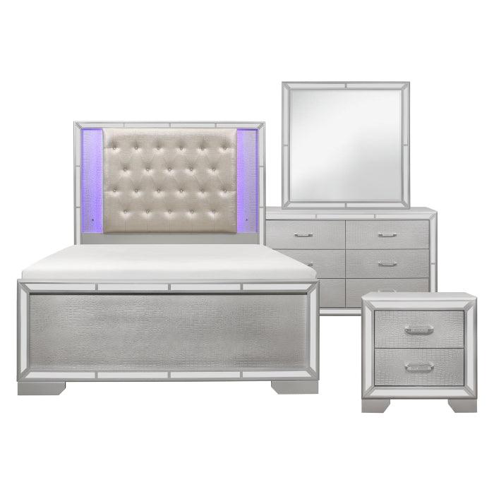 Aveline 4 Piece Queen Bedroom Set In Silver 1428Sv - 1*4 | Homelegance | Home Elegance USA