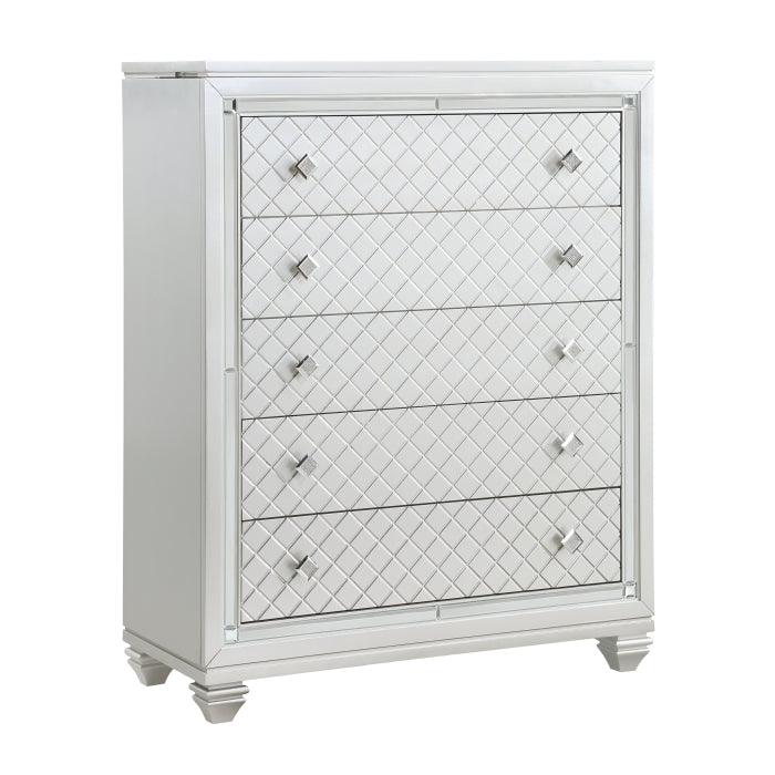 Homelegance - Leesa 6 Piece Queen Platform Bedroom Set In Silver - 1430-1*6