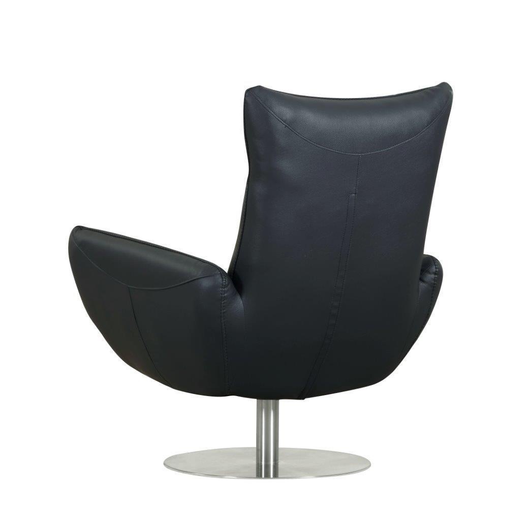 Global United 22" Modern Genuine Italian Leather Lounge Chair Home Elegance USA