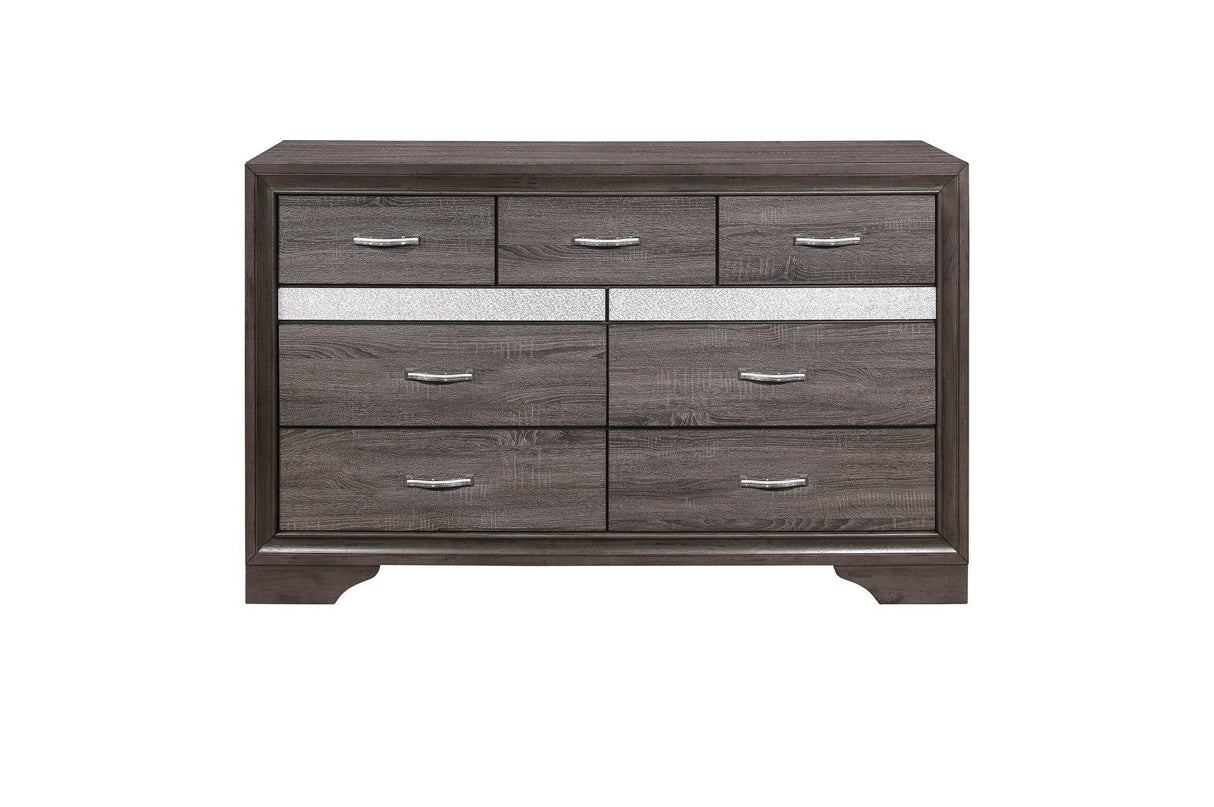 Homelegance - Luster 6 Piece Eastern King Platform Bedroom Set In Gray - 1505K-1Ek-6Set