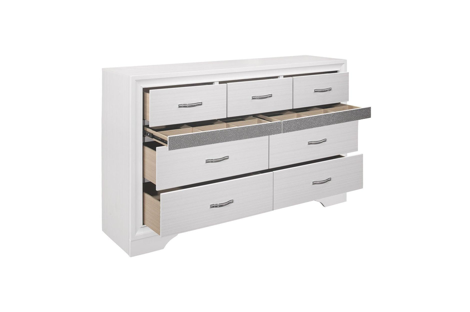 Homelegance - Luster 5 Piece Eastern King Platform Bedroom Set In White - 1505Wk-1Ek-5Set
