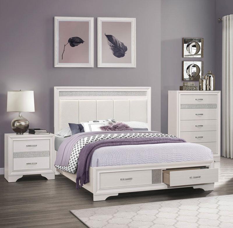 Homelegance - Luster 3 Piece Queen Platform Bedroom Set In White - 1505W-1-3Set