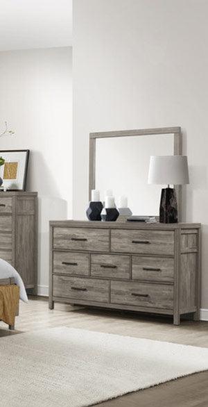 Bainbridge Dresser And Mirror In Weathered Gray 1526 - 6 | Homelegance | Home Elegance USA