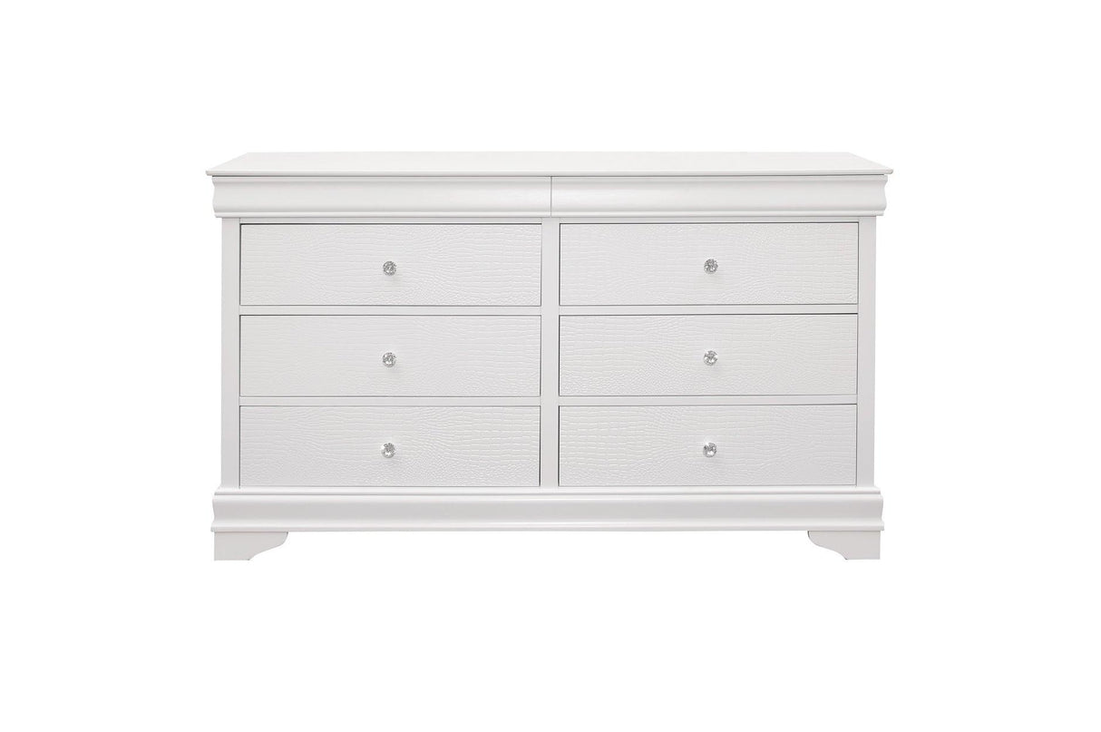 Homelegance - Lana 5 Piece Eastern King Bedroom Set In White - 1556Wk-1Ek-5Set