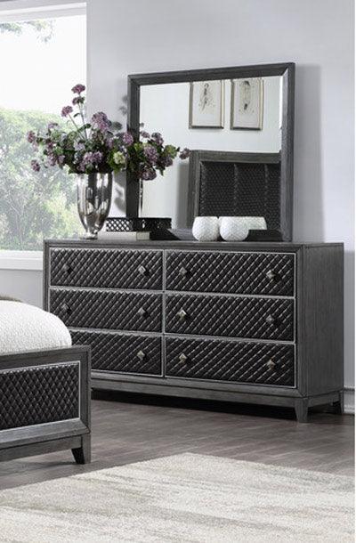 Homelegance - West End Dresser With Mirror In Wire-Brushed Gray - 1566Gy-Dm