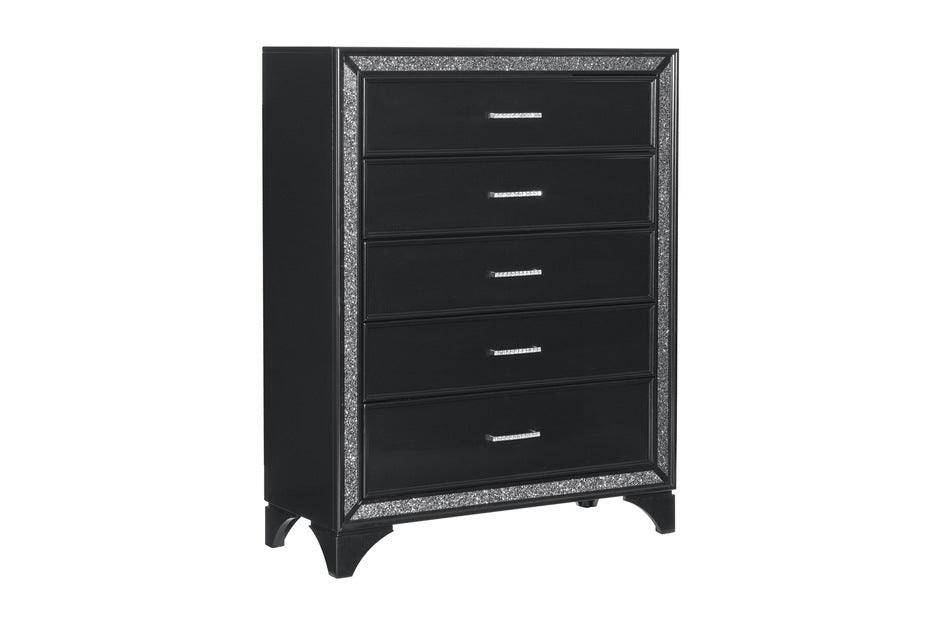 Homelegance - Salon Chest In Pearl Black Metallic - 1572Bk-C
