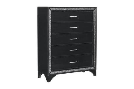 Homelegance - Salon Chest In Pearl Black Metallic - 1572Bk-C