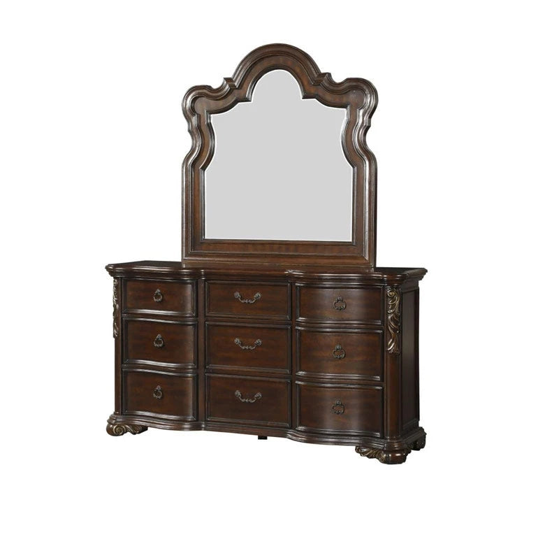 Royal Highlands Dresser & Mirror Set in Dark Cherry – Homelegance 1603-5 - sold by Home Elegance USA