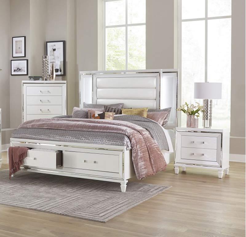 Homelegance - Tamsin 3 Piece Eastern King Platform Bedroom Set In White - 1616Wk-1Ek-3Set