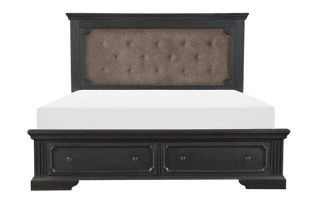 Bolingbrook Queen Platform Bed With Footboard Storage In Wire - Brushed Charcoal 1647 - 1* | Homelegance | Home Elegance USA