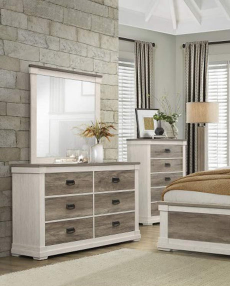Arcadia Dresser With Mirror In Weathered Gray 1677 - 6 - Dm | Homelegance | Home Elegance USA