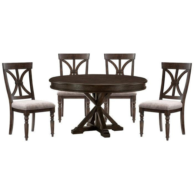 Cardano 5 Piece Dining Room Set In Driftwood Charcoal 1689 - 54 - 5Set | Homelegance | Home Elegance USA