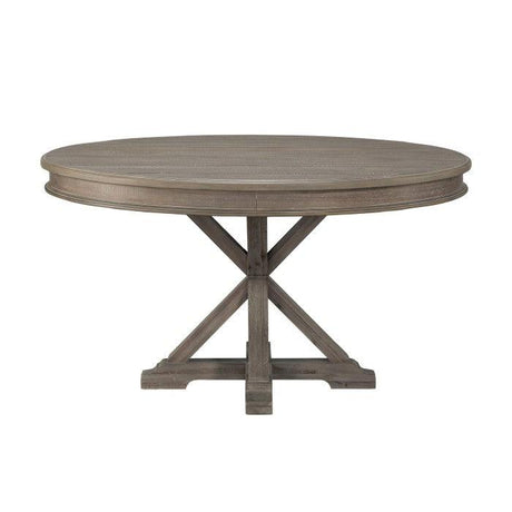 Cardano Round Dining Table In Driftwood Light Brown 1689Br - 54* | Homelegance | Home Elegance USA