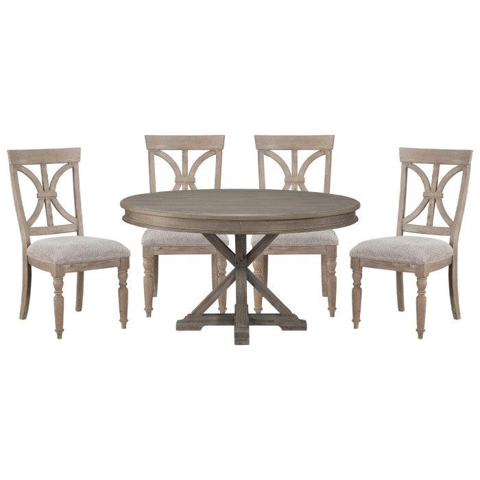 Cardano 5 Piece Dining Room Set In Driftwood Light Brown 1689Br - 54 - 5Set | Homelegance | Home Elegance USA
