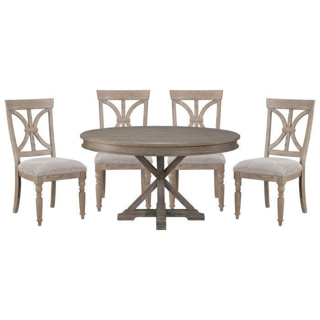 Cardano 5 Piece Dining Room Set In Driftwood Light Brown 1689Br - 54 - 5Set | Homelegance | Home Elegance USA