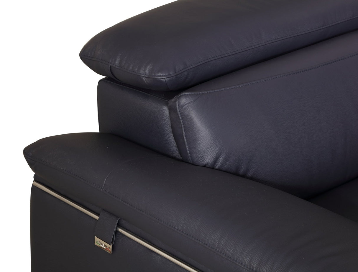 Global United Top Grain Italian Leather Chair - Home Elegance USA