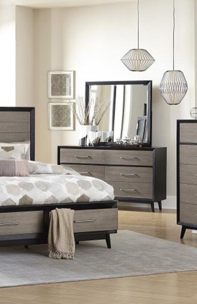 Homelegance - Raku Dresser With Mirror In Gray And Black - 1711-6