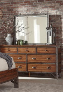 Homelegance - Holverson Brown Milk Crate 5 Piece Queen Sleigh Bedroom Set - 1715-1-9