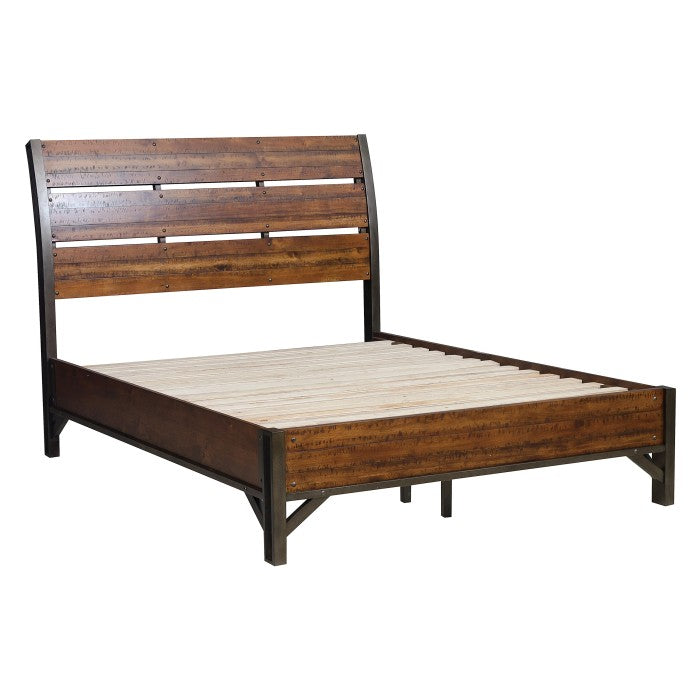 Homelegance - Holverson Brown Milk Crate 3 Piece Queen Sleigh Bedroom Set - 1715-1-3