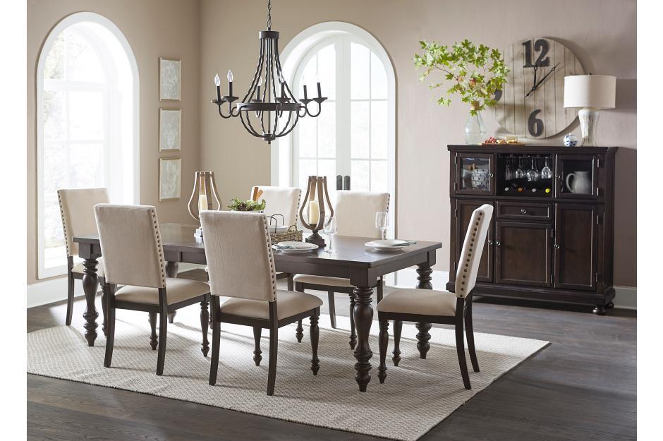 Begonia 7 Piece Dining Room Set In Grayish Brown 1718Gy-90-7Set | Homelegance - sold by Home Elegance USA
